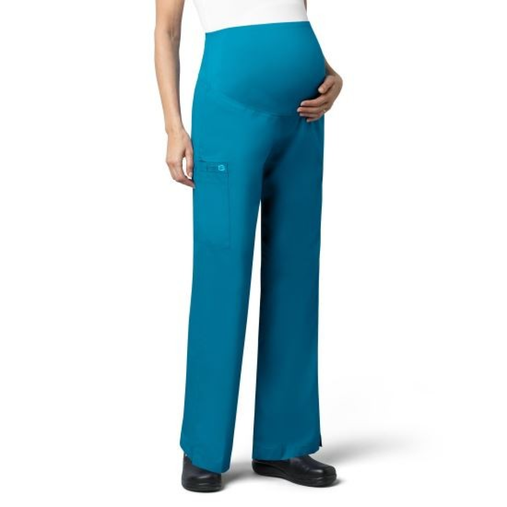 Pantaloni uniforma medicala, maternitate, WonderWork, 545-TEAL L