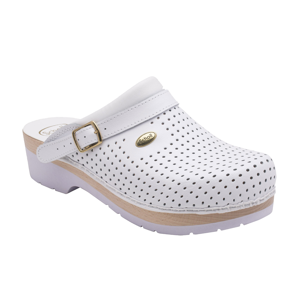 Saboti Scholl Clog Supercomfort Alb  36